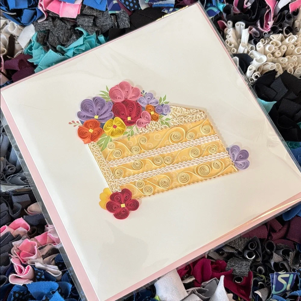 🆕Papyrus Recycled Curled Paper Birthday Greeting Card